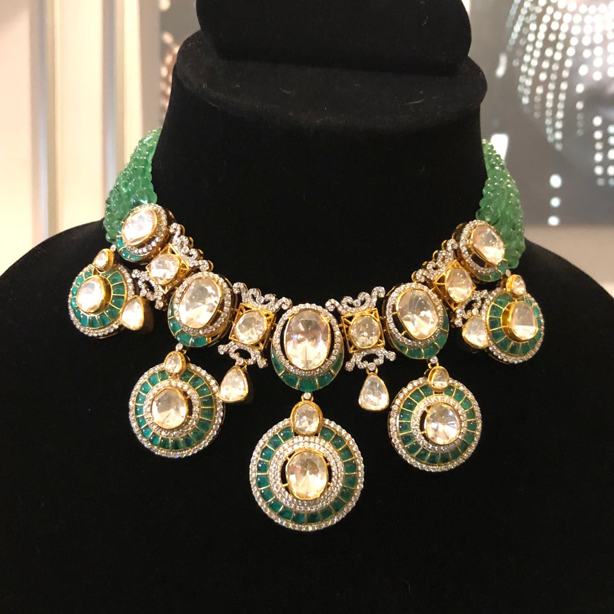 Green Rani round necklace only