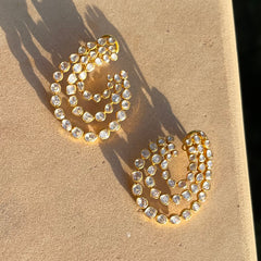 Three layer hoop earrings