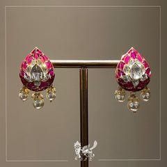 Ruby Lotus Bud Earrings