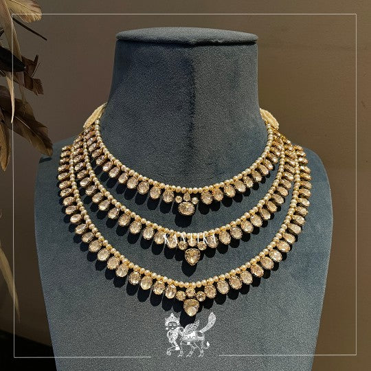 Three Tier Polki Necklace