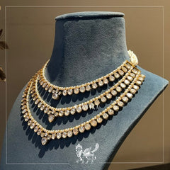 Three Tier Polki Necklace