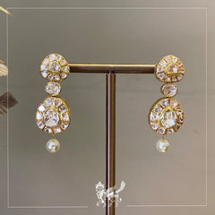 Polki Pearl Earrings