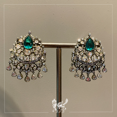 Green Gemstone Accent Earring