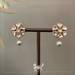 Pearl Polki Drop Earring