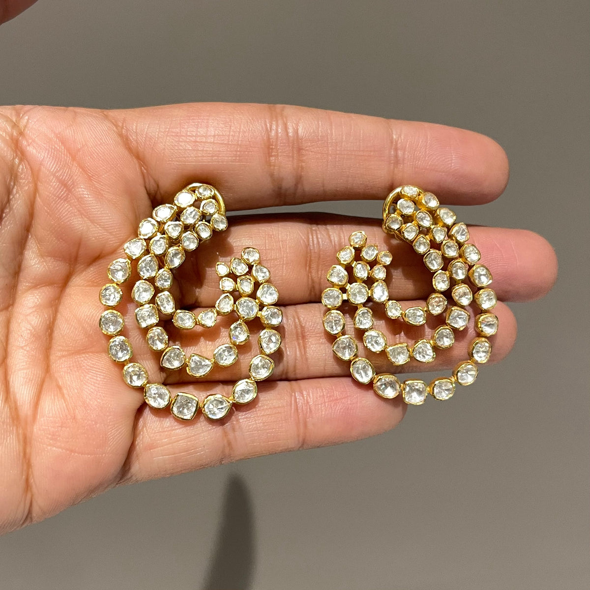 Three layer hoop earrings