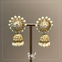 White Pearl Dome Earrings