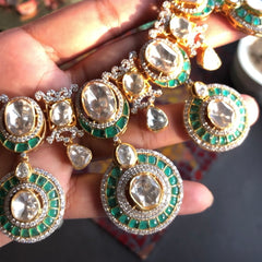 Round emerald Rani necklace only