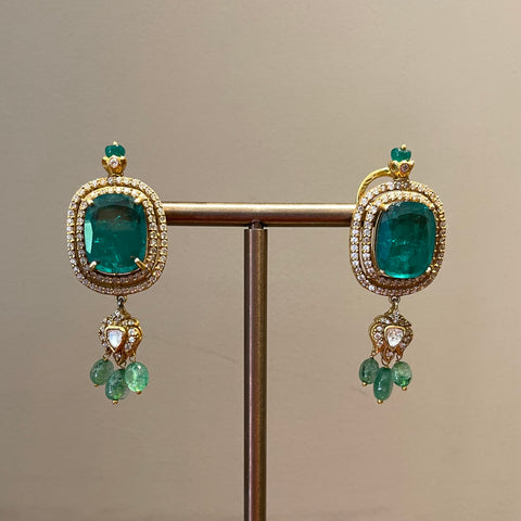 Emerald Gold Tone Choker Set