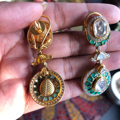 Emerald Rani round drops set