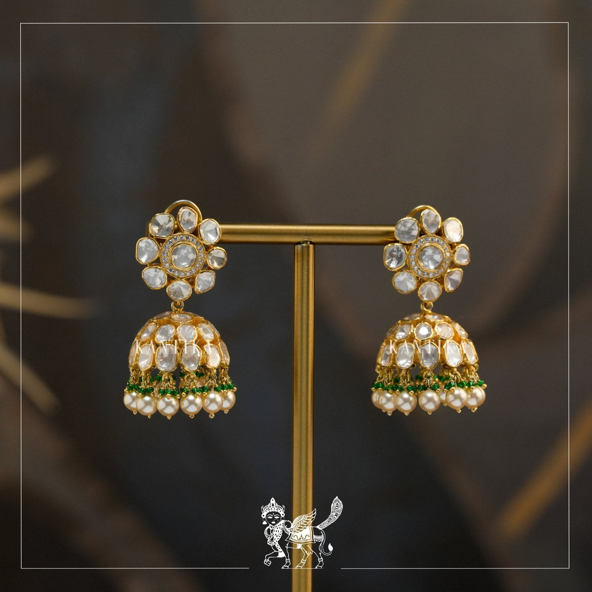 Emerald Polki Earrings