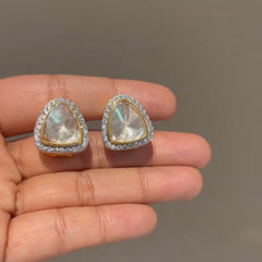 Triangular Polki studs