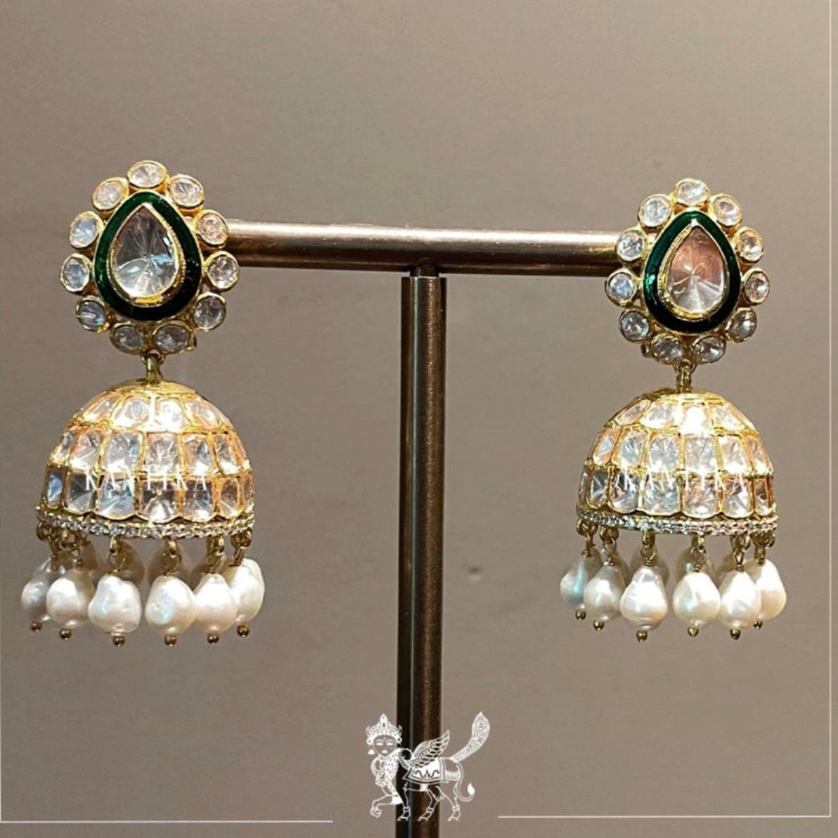 Polki jhumkas with customisation