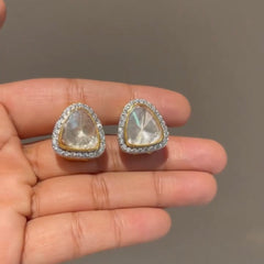 Triangular Polki studs