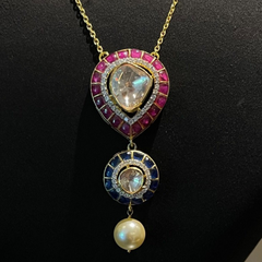 Rose Azure Duo Pendant