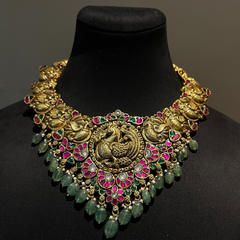 Divine Temple Jhumka Necklace Set