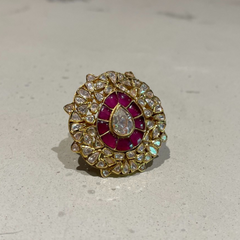 Majestic Crimson Platter Ring