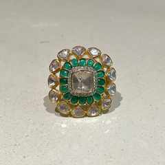 Mystic Green Square Ring