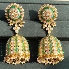 Emerald Brilliance Long Jhumka