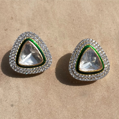 Royal Trifecta Meena Polki and Diamond Studs