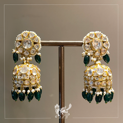 Emerald Drop jhumkas