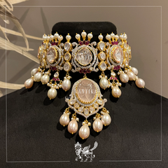 Pink Pearl Chokar Set