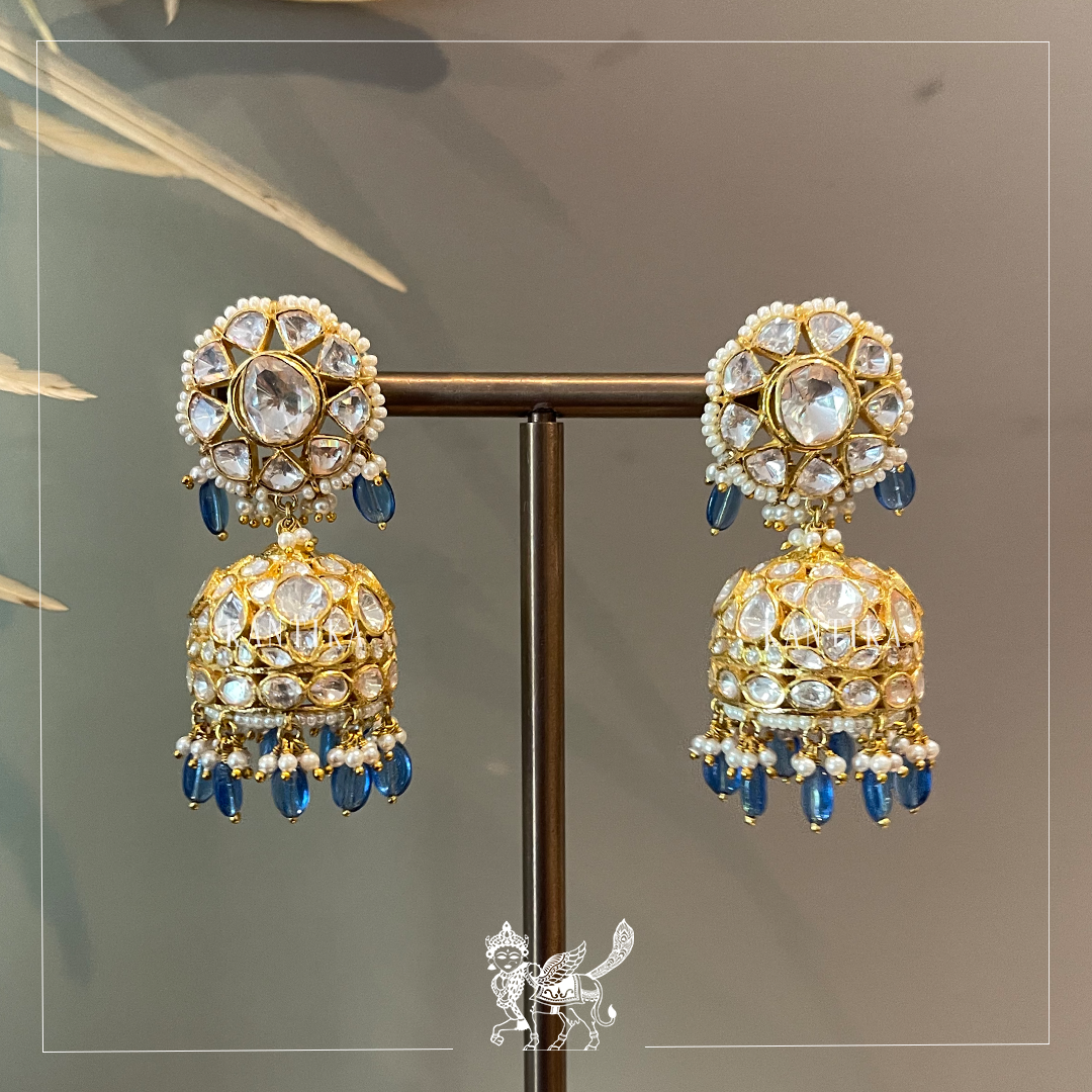 Sapphire Drop jhumkas