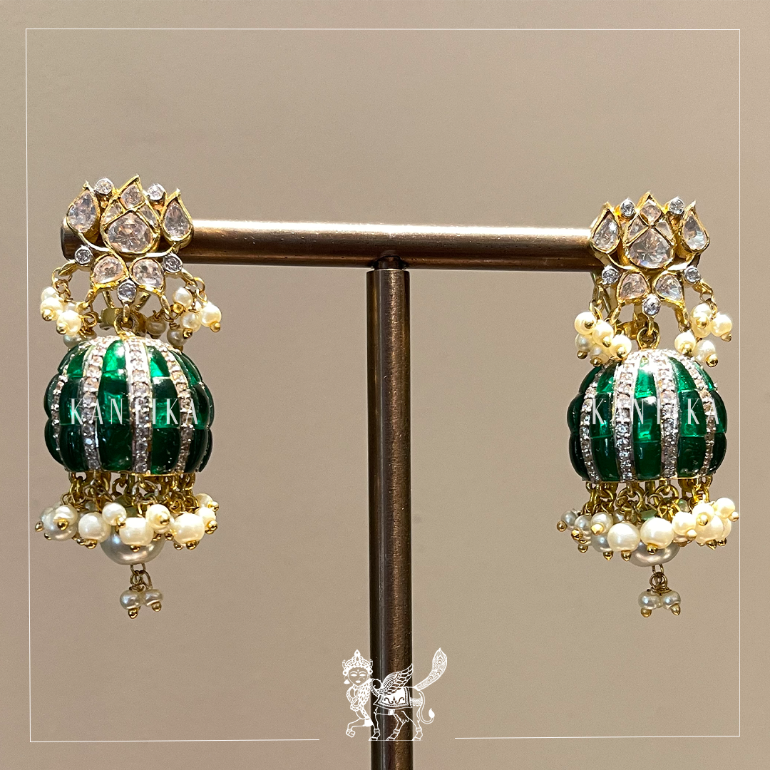 Green Lotus Earrings