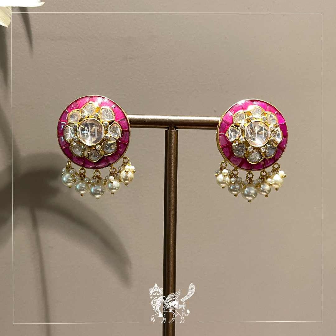 Pink Florete Studs