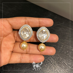 Pearl Polki Studs