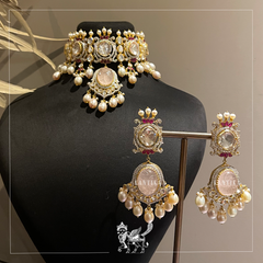 Pink Pearl Chokar Set