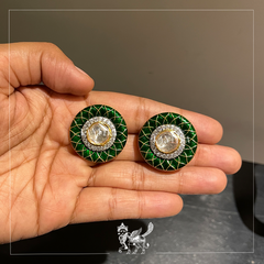 Dark Green Circular Studs