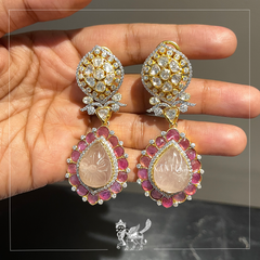 Pink Elaborate Drop Earrings