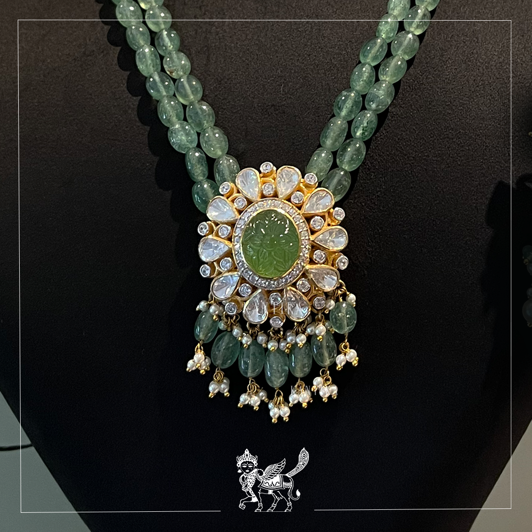 Green Stone Pendant Set – Kantika Jewels