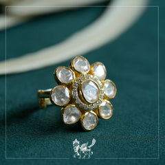 8 Petal Florete Polki Ring