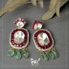 Ruby Emerald Drop Earrings